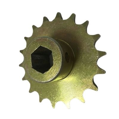 Bagian Cetakan Pengecoran Pasir OEM Sproket Besi Cor Berlapis Seng Kuning Untuk Bagian Seeder