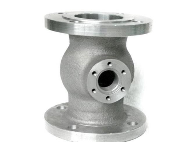 GGG50 Bagian besi casting casting ball valve body untuk mesin konstruksi